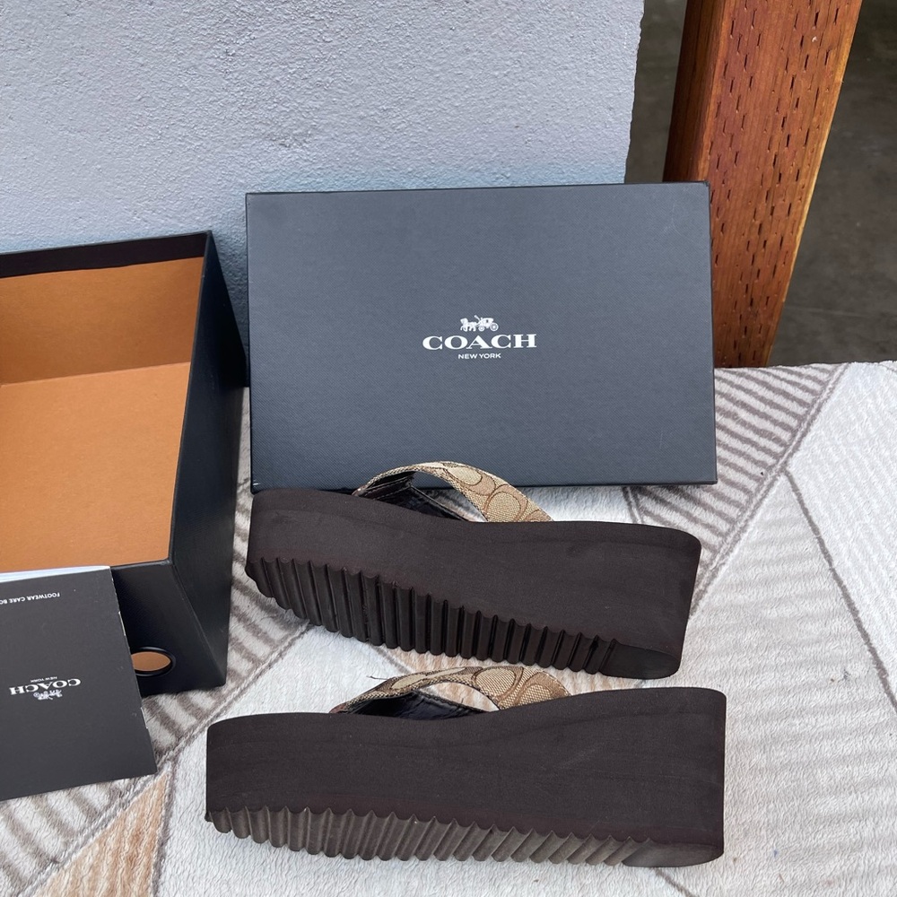 Coach Tan and Brown Sandals - Picture 3 of 9